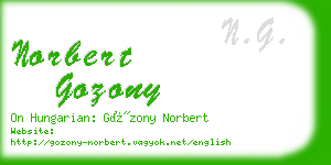 norbert gozony business card